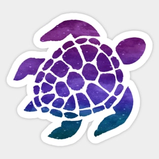 Blue Purple Teal Galaxy Turtle Sticker